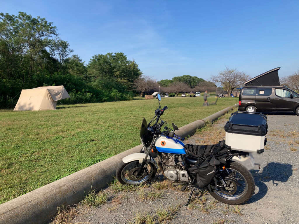 神川ゆ〜ゆ〜ランド自由広場, バイク, キャンプ,
