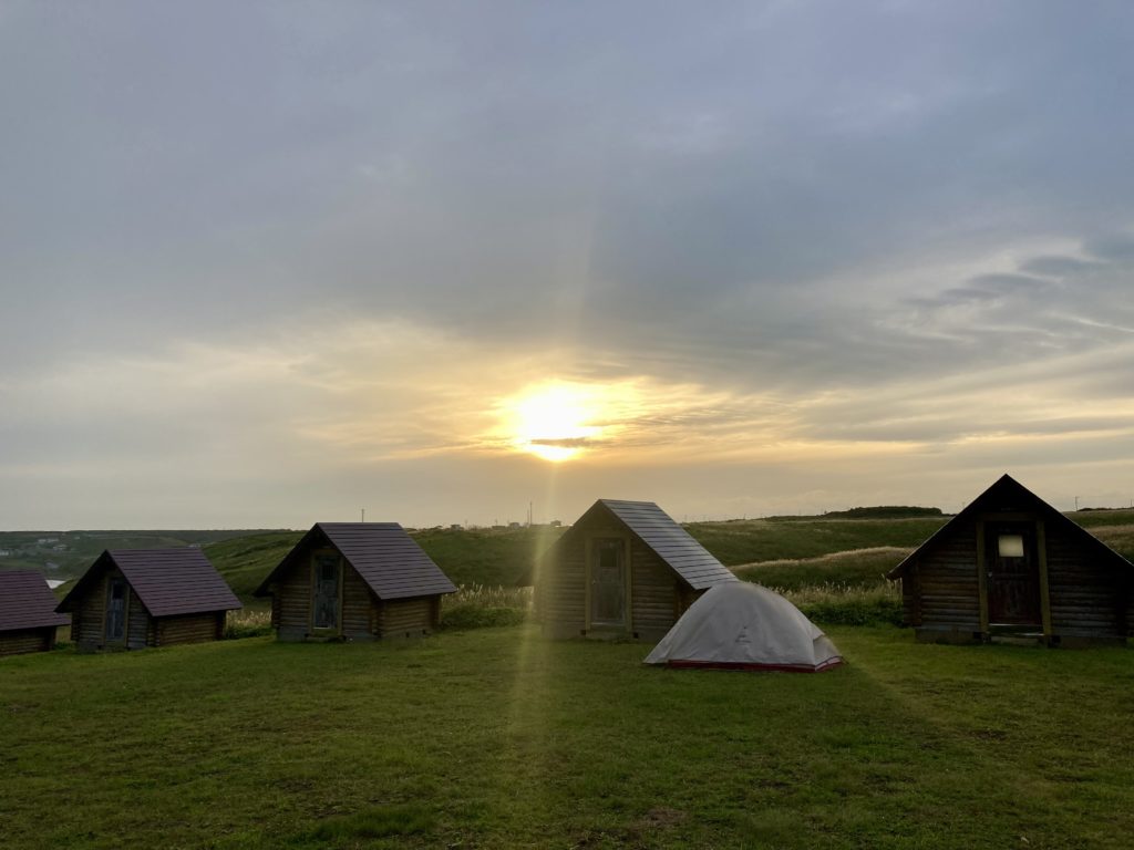 霧多布岬キャンプ場,夕陽