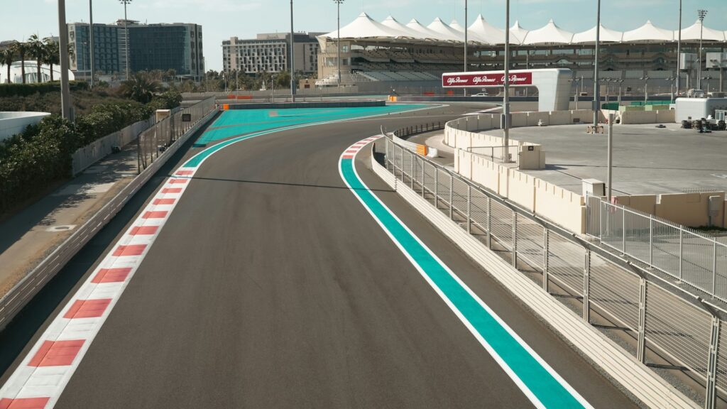 A view of a race track from a distance