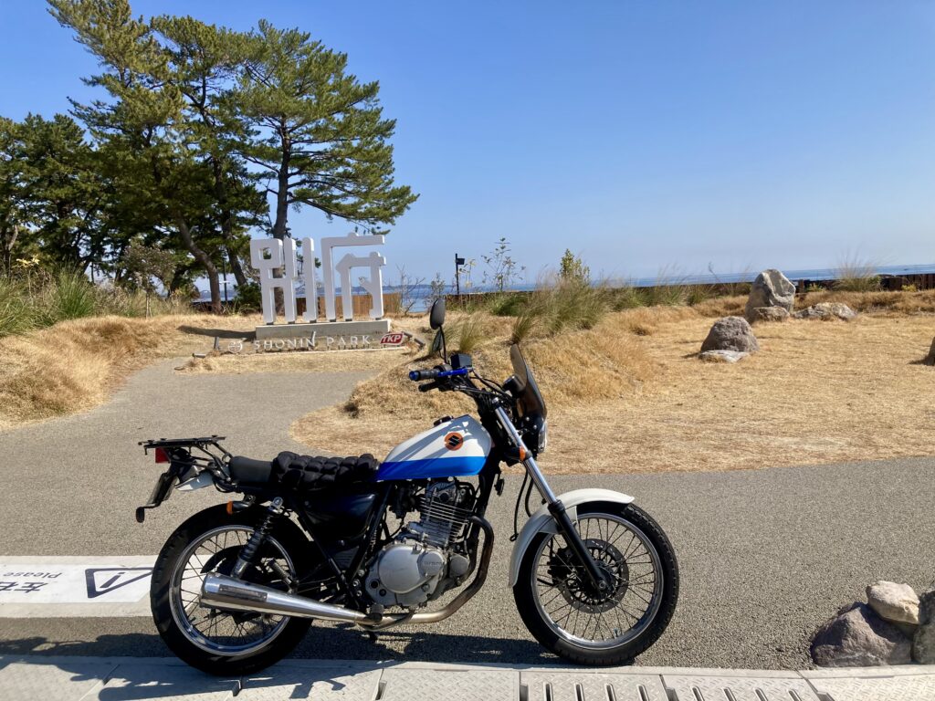 バイクの記念撮影